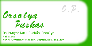 orsolya puskas business card