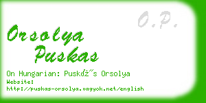 orsolya puskas business card